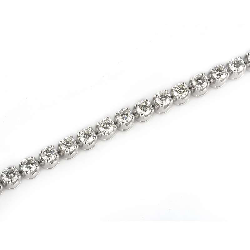 18k White Gold Round Brilliant Cut Diamond Line Bracelet 3.95ct | Rich ...